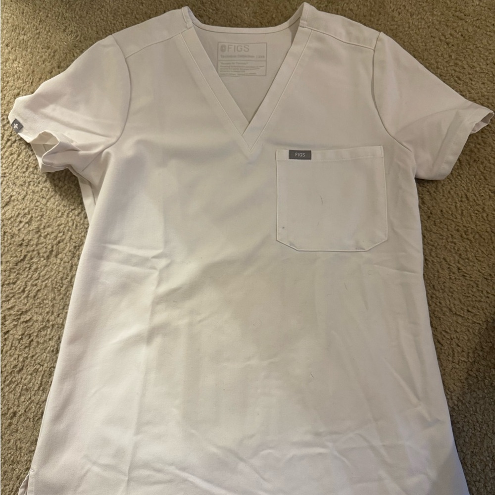 Figs XXS Catarina Scrub Top - White